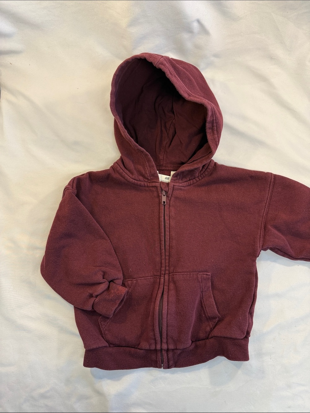 H&M Kids Burgundy Full-Zip Hooded Sweatshirt